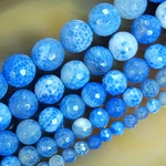 Faceted Blue Fire Agate Round Beads 15" 6MM 8MM 10MM 12MM 14MM. Fixed Price $7.99.