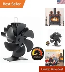 Heat Powered Stove Fan Non Electric Wood Burning Fireplace Home Thermometer. Fixed Price $55.02.