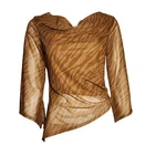 Nwt Forever 21 Brown Animal Print Ruched Mesh Lined Top Womens Size Large. Fixed Price $22.99.