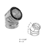 M Duravent 58DVA-E45 5" X 8" Elbow Duct Fitting. Fixed Price $144.13.