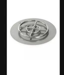 18" Round Stainless Steel Flat Pit Pan W/ 12" Burner By American Fireglass. Fixed Price $140.00.