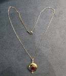 Birthstone Round Shaped Red Pendant Girls Steel. Fixed Price $12.14.