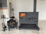 Rustic Fireplace Cooker Handmade Wood Burner With Oven Grill Artisan Heater. Fixed Price $2180.00.