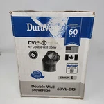 Duravent Dvl Galvanized Double Wall Stove Pipe 45 Degree Elbow, Black. Fixed Price $40.49.