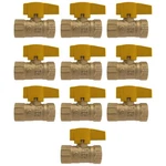 10 Pieces Xfitting 1/2" Ips Brass Gas Ball Valve, Csa 0.5 Inch,. Fixed Price $78.99.