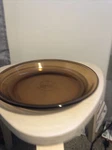 Vtg Fire Anchor Hocking Pie Plate Dish Glass Amber 10" 460 Brown GL10. Fixed Price $8.00.