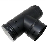 3" Pelletvent Pro Black Single Tee With Clean-out Cap: 3PVP-TB1. Fixed Price $145.00.
