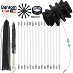 20FEET Chimney KIT,8 In Brush Head,dryer Vent Cleaner Sweep&c. Fixed Price $47.43.