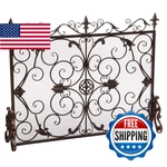 Christopher Knight Home Wilmington Fireplace Screen Gold Flower Black 295450. Fixed Price $107.21.