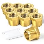 Taisher 10PCS Brass Reducer Hex Bushing Threaded 1/4" Mnpt 1/8" Fnpt,. Fixed Price $14.76.