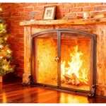 New! Beauty 37.8X30.7 Inch Flat Fireplace Screen With Doors-spark Guard. Fixed Price $64.99.