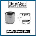 Duravent Pelletvent Pro Pipe 3" Diameter Appliance Adapter #3PVP-ADS New!. Fixed Price $54.99.