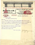 1912 Graphic Letterhead Hetzell Roofing Cornices Chimney Caps Iron Baltimore Md. Fixed Price $18.25.