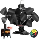 Wood Stove Fan, Fireplace With Magnetic Thermometer & Bracket, 8 Blades Heat. Fixed Price $61.99.
