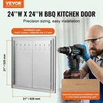 Bbq Access Door, 24W X 24H Inch Double Outdoor Kitchen Outside Cabinet. Fixed Price $78.66.