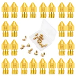 Luter 24PCS Extruder Nozzles 3D Printer For MK8 0.2MM, 0.3MM, Gold. Fixed Price $12.34.
