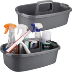 Cleaning Caddy Organizer With Handle, Gray Plastic Bucket For Supplies. Fixed Price $41.23.