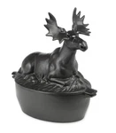 Plow Hearth Moose Wood Stove Steamer Cast Iron Fireplace Humidifier Matt.... Fixed Price $215.23.