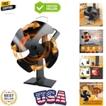 4 Blades Heat Powered Stove Fan For Home Wood Log Burning Fireplace.... Fixed Price $49.59.